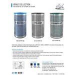 Ex-Cell Kaiser VCT-33 PERF SS Venue Collection 33 Gallon Perforated Stainless Steel Round Trash Can