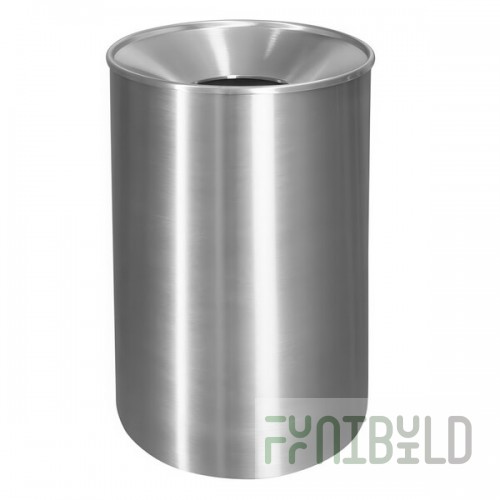 Ex-Cell Kaiser WR-33F S/S Premier Series 33 Gallon Stainless Steel Round Trash Can