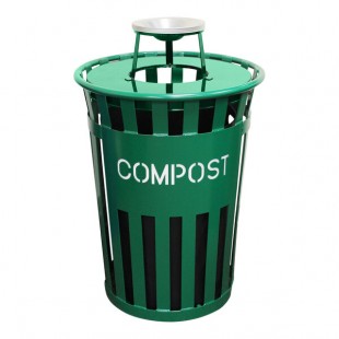 Witt Industries Oakley Eco M3601CP-AT-GN 36 Gallon Green Outdoor Compost Bin with Ash Top Lid Witt Industries Oakley Eco M3601CP-AT-GN 36 Gallon Green Outdoor Compost Bin with Ash Top Lid