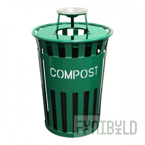 Witt Industries Oakley Eco M3601CP-AT-GN 36 Gallon Green Outdoor Compost Bin with Ash Top Lid