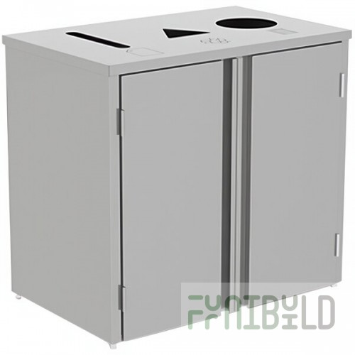 Lakeside 3315 Stainless Steel Rectangular Refuse / Recycle / Paper Station with Top Access - 37 1/2