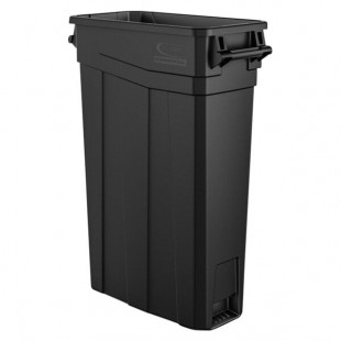 Suncast TCNH2030BK 23 Gallon Black Slim Rectangular Trash Can with Handles Suncast TCNH2030BK 23 Gallon Black Slim Rectangular Trash Can with Handles