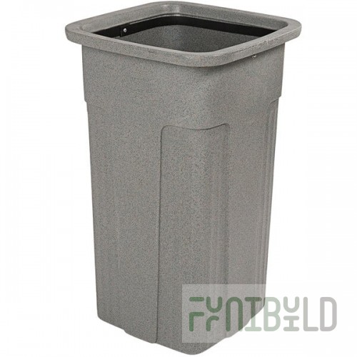 Toter SSC25-90734 Slimline Graystone 25 Gallon Square Trash Can