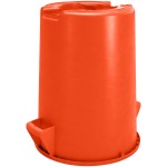 Carlisle 84103224 Bronco 32 Gallon Orange Round Trash Can