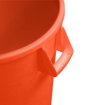 Carlisle 84103224 Bronco 32 Gallon Orange Round Trash Can