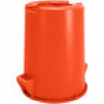 Carlisle 84103224 Bronco 32 Gallon Orange Round Trash Can