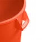 Carlisle 84103224 Bronco 32 Gallon Orange Round Trash Can