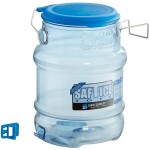 San Jamar Shorty Saf-T-Ice 5 Gallon Polycarbonate Ice Tote with Lid and Hanging Bracket