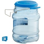 San Jamar Shorty Saf-T-Ice 5 Gallon Polycarbonate Ice Tote with Lid and Hanging Bracket