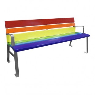 Paris Site Furnishings 6' Pride Rainbow Steel Park Bench 70 Paris Site Furnishings 6' Pride Rainbow Steel Park Bench 70