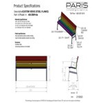 Paris Site Furnishings 6' Pride Rainbow Steel Park Bench 70