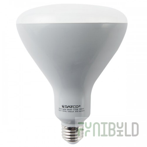Satco S9635 11.5 Watt (75 Watt Equivalent) Frosted Warm White LED Flood Lamp Reflector Light Bulb - 120V (BR40)