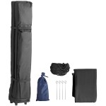 Backyard Pro Courtyard Series 10' x 10' Black Straight Leg Heavy-Duty Aluminum Instant Pop-Up Canopy Tent