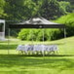 Backyard Pro Courtyard Series 10' x 10' Black Straight Leg Heavy-Duty Aluminum Instant Pop-Up Canopy Tent