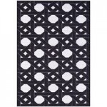 Abani Parker Collection 4' x 6' Cream / Black Modern Rectangle Striped Area Rug Abani Parker Collection 4' x 6' Cream / Black Modern Rectangle Striped Area Rug