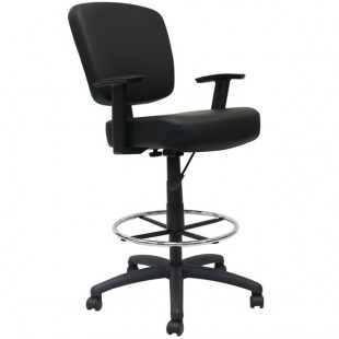 Boss B1681-BK Black CaressoftPlus Heavy-Duty Oversized Drafting Stool with Adjustable Arms Boss B1681-BK Black CaressoftPlus Heavy-Duty Oversized Drafting Stool with Adjustable Arms