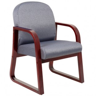 Boss B9570-GY Gray Fabric Mahogany Frame Side Chair Boss B9570-GY Gray Fabric Mahogany Frame Side Chair