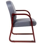 Boss B9570-GY Gray Fabric Mahogany Frame Side Chair