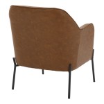 LumiSource Daniella Camel Faux Leather Accent Arm Chair with Black Metal Frame LumiSource Daniella Camel Faux Leather Accent Arm Chair with Black Metal Frame