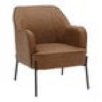 LumiSource Daniella Camel Faux Leather Accent Arm Chair with Black Metal Frame LumiSource Daniella Camel Faux Leather Accent Arm Chair with Black Metal Frame