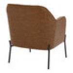 LumiSource Daniella Camel Faux Leather Accent Arm Chair with Black Metal Frame LumiSource Daniella Camel Faux Leather Accent Arm Chair with Black Metal Frame