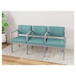 Lesro Lenox Steel Patriot Plus Sea Vinyl 3-Seat Sofa with Center Arms Lesro Lenox Steel Patriot Plus Sea Vinyl 3-Seat Sofa with Center Arms