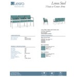 Lesro Lenox Steel Patriot Plus Sea Vinyl 3-Seat Sofa with Center Arms Lesro Lenox Steel Patriot Plus Sea Vinyl 3-Seat Sofa with Center Arms