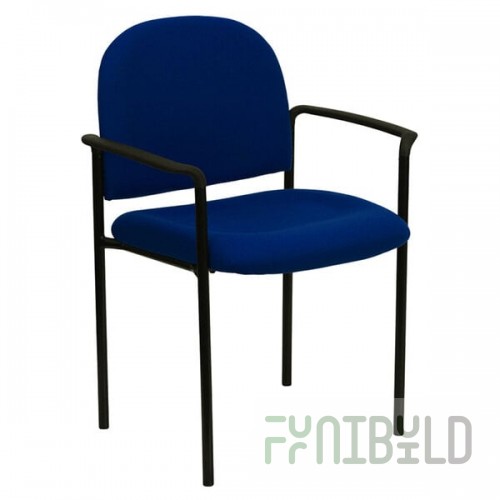 Flash Furniture BT-516-1-NVY-GG Navy Fabric Stackable Side Chair with Arms