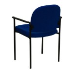 Flash Furniture BT-516-1-NVY-GG Navy Fabric Stackable Side Chair with Arms
