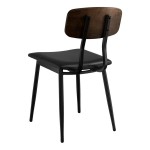 Lancaster Table & Seating Mid-Century Black Chair with Black Vinyl Padded Seat and Espresso Wood Backrest - Assembled Lancaster Table & Seating Mid-Century Black Chair with Black Vinyl Padded Seat and Espresso Wood Backrest - Assembled