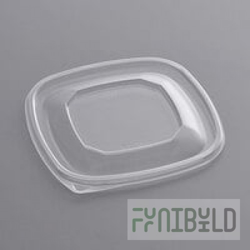 Sabert 51500B500 Bowl2 Clear Flat Lid for 8, 12, and 16 oz. Square Bowls - 500/Case