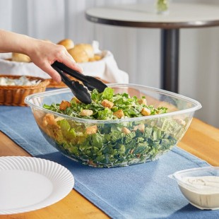 Visions 320 oz. Clear PET Plastic Square Catering / Serving Bowl - 25/Case