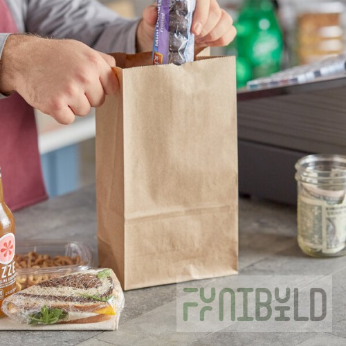 Choice Heavy Duty 6 lb. Heavy-Duty Natural Kraft Paper Bag - 500/Case