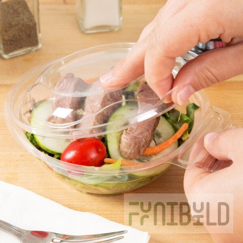 Polar Pak Clear Tamper-Evident, Tamper-Resistant 12 oz. Round Bowl with Lid - 75/Pack