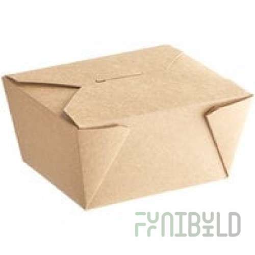 Fold-Pak 01BPEARTHM Bio-Plus Earth Kraft Microwavable Paper #1 Take-Out Container 4 3/8