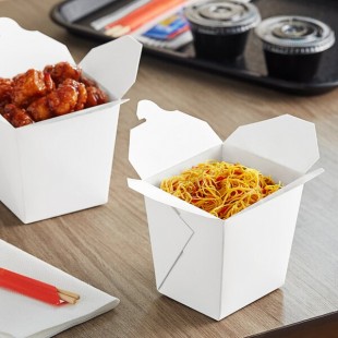 Emperor's Select 26 oz. White Microwavable Paper Take-Out Container - 50/Pack