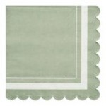 Sophistiplate Sage Scalloped Edge Paper Cocktail Napkin - 240/Case