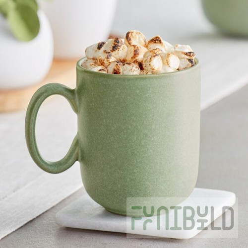 Acopa Pangea 12 oz. Sage Green Matte Porcelain Mug - Sample