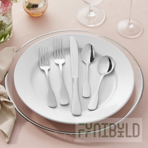 Acopa Triumph 18/8 Stainless Steel Extra Heavy Weight Flatware 5 Piece Set - Sample