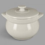 RAK Porcelain Chef's Fusion 5 oz. Sand White Porcelain Frying Pan - 12/Case
