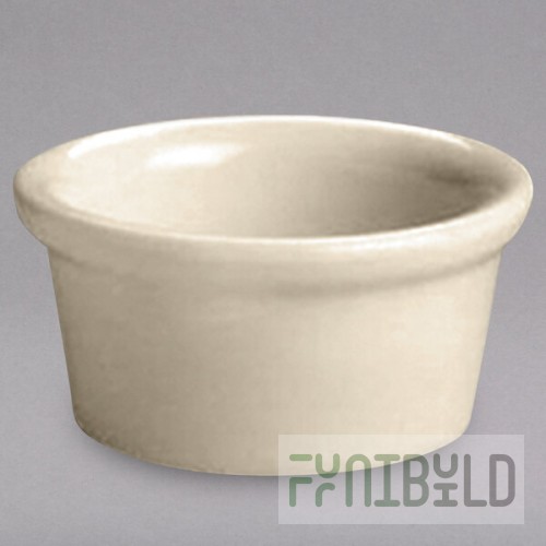 Hall China from Steelite International HL3660AWHA Ivory (American White) 5 oz. Round China Ramekin - 24/Case