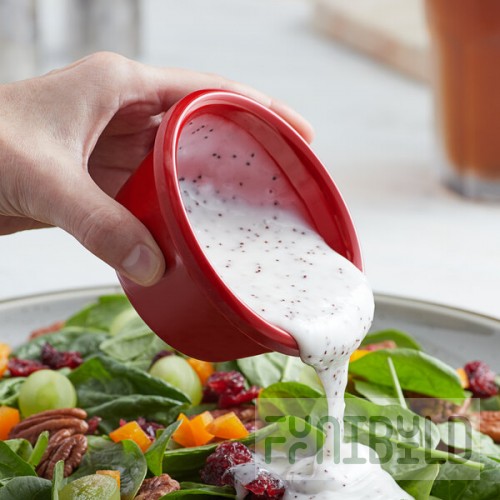 Acopa 6 oz. Red Smooth Melamine Ramekin - 12/Case