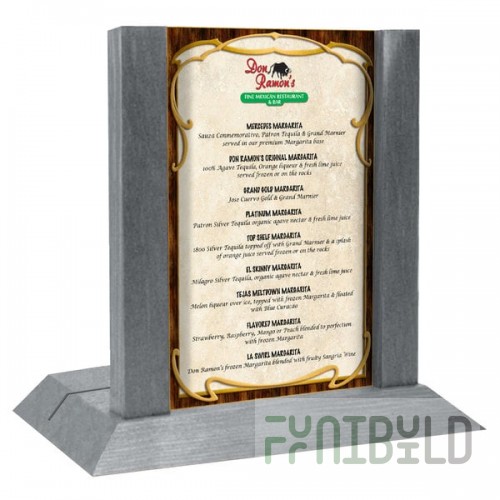 Menu Solutions WDAFR-A Ash Wood Menu Holder / Tent with 4