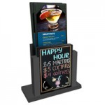 Menu Solutions WDAFR-A Ash Wood Menu Holder / Tent with 4