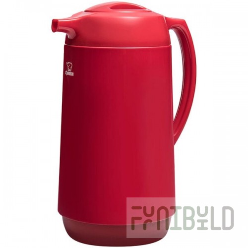 Zojirushi AHGB-10D-RA 34 oz. Red Glass-Lined Thermal Serve Carafe with Twist Open Stopper