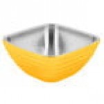 Vollrath 4763445 Double Wall Square Beehive 3.2 Qt. Serving Bowl - Nugget Yellow
