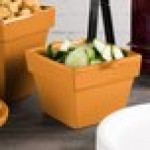 TableCraft CW1460X 1.5 Qt. Orange Cast Aluminum Square Condiment Bowl TableCraft CW1460X 1.5 Qt. Orange Cast Aluminum Square Condiment Bowl