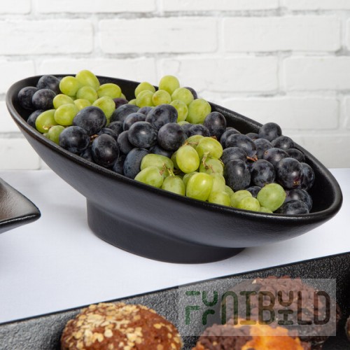G.E.T. Enterprises BO204BB Bugambilia 1.4 Qt. Classic Textured Finish Black Resin-Coated Aluminum Deep Large Oval Sphere