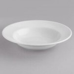 Tuxton FPD-113 Pacifica 53 oz. Bright White Embossed China Pasta Bowl - 12/Case