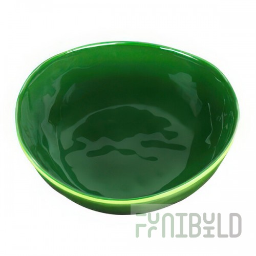 Elite Global Solutions Maya 17 oz. Green Reactive Glaze Irregular Round Melamine Bowl - 6/Case